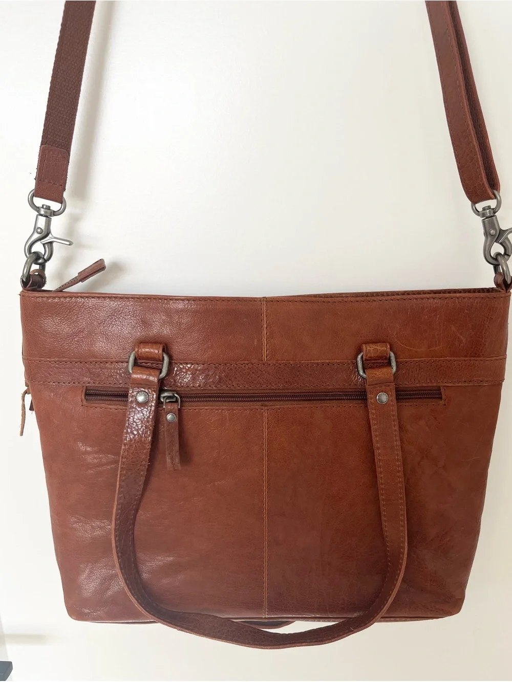 Spikes & Sparrow Brown Leather Laptop Shoulder Tote Bag Pockets Unisex